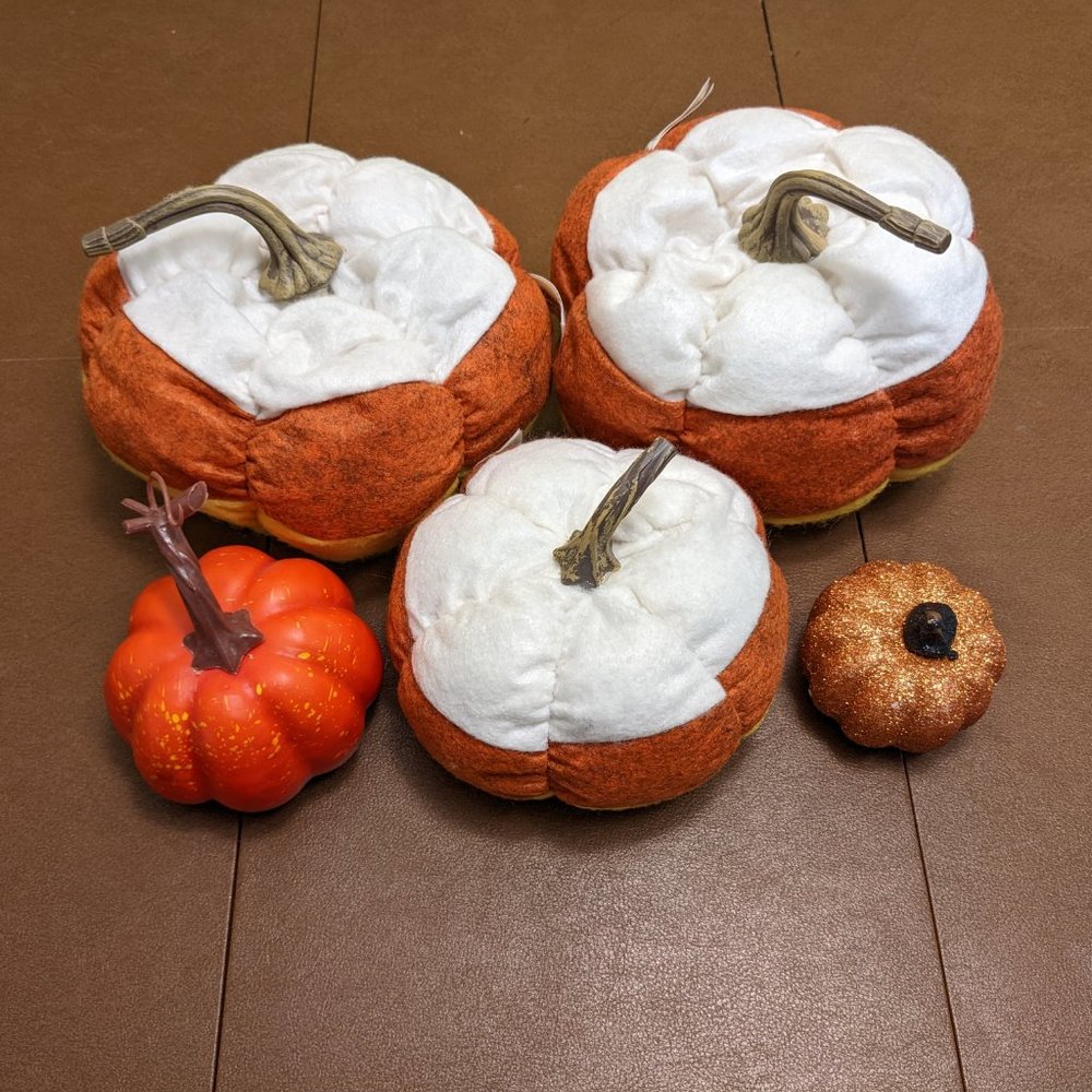 Stuffed fabric pumpkins - autumn  / Halloween / fall harvest home decor